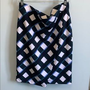 Ann Taylor Factory Checked Wrap Skirt